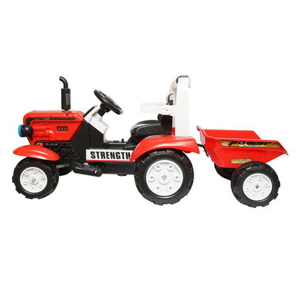 Electric tractor with trailer and battery for kids, toy for 3-6 years Hello Baby