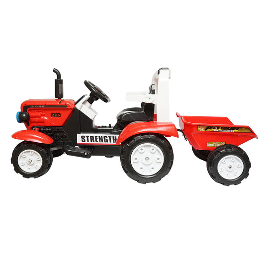 Electric tractor with trailer and battery for kids, toy for 3-6 years Hello Baby