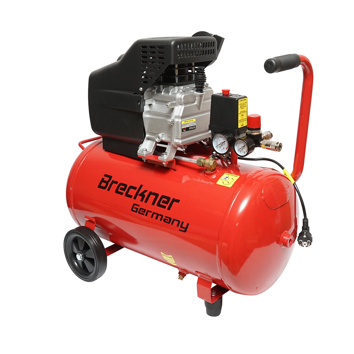 Air compressor with a volume of 50L, power 1.5kW/2HP, maximum pressure 8 Bar, air intake volume 184L, Breckner Germany