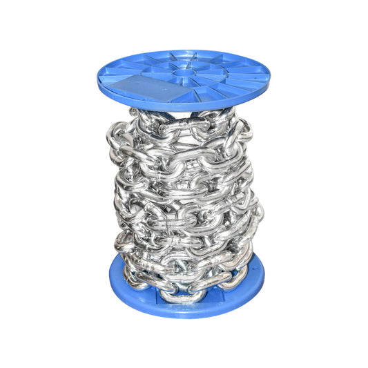 Electro-galvanized chain DIN766 fi13 5m/roll plastic drum