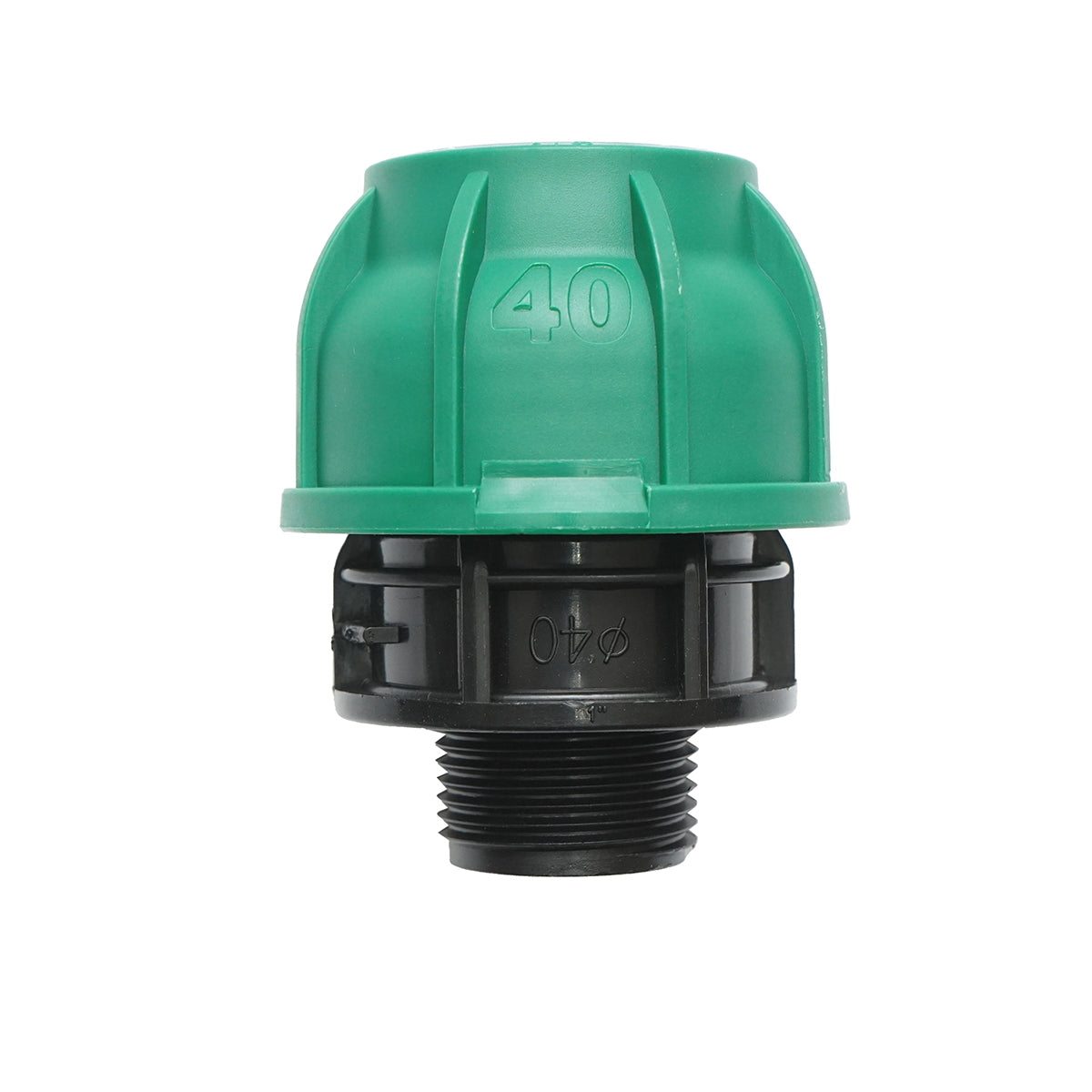 Compression fitting with external thread D40mmx1 inch, PN10 Bar for irrigation systems