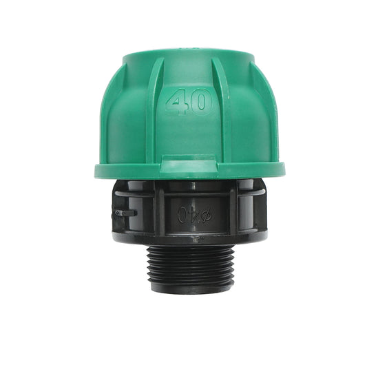 Compression fitting with external thread D40mmx1 inch, PN10 Bar for irrigation systems