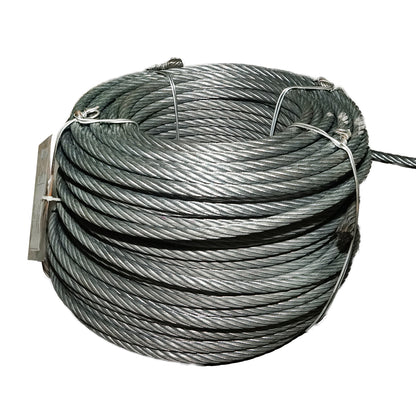 Steel winch cable 6x25 with a 11mm diameter metal core, 80m/roll