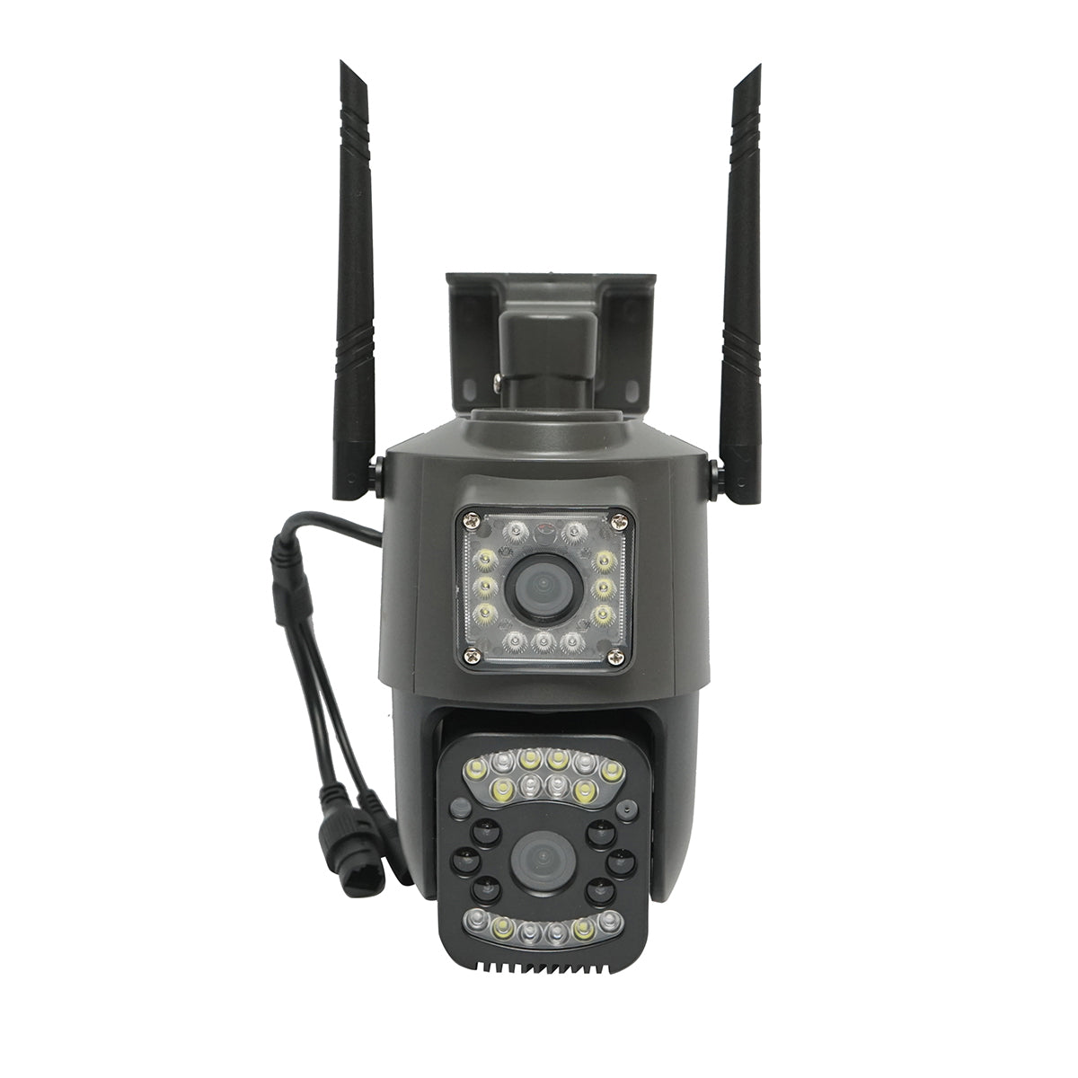Dual lens 4G & WIFI surveillance camera, P2P 1080P, PTZ with motion sensor, human detection and V380 Pro application