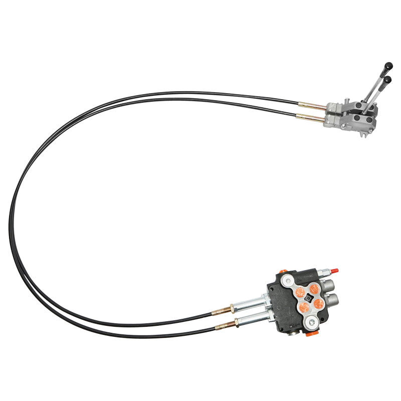 Hydraulic distributor with 2 levers, cable length 2.5m, pressure 250 bar, flow rate 80L/min Breckner Germany