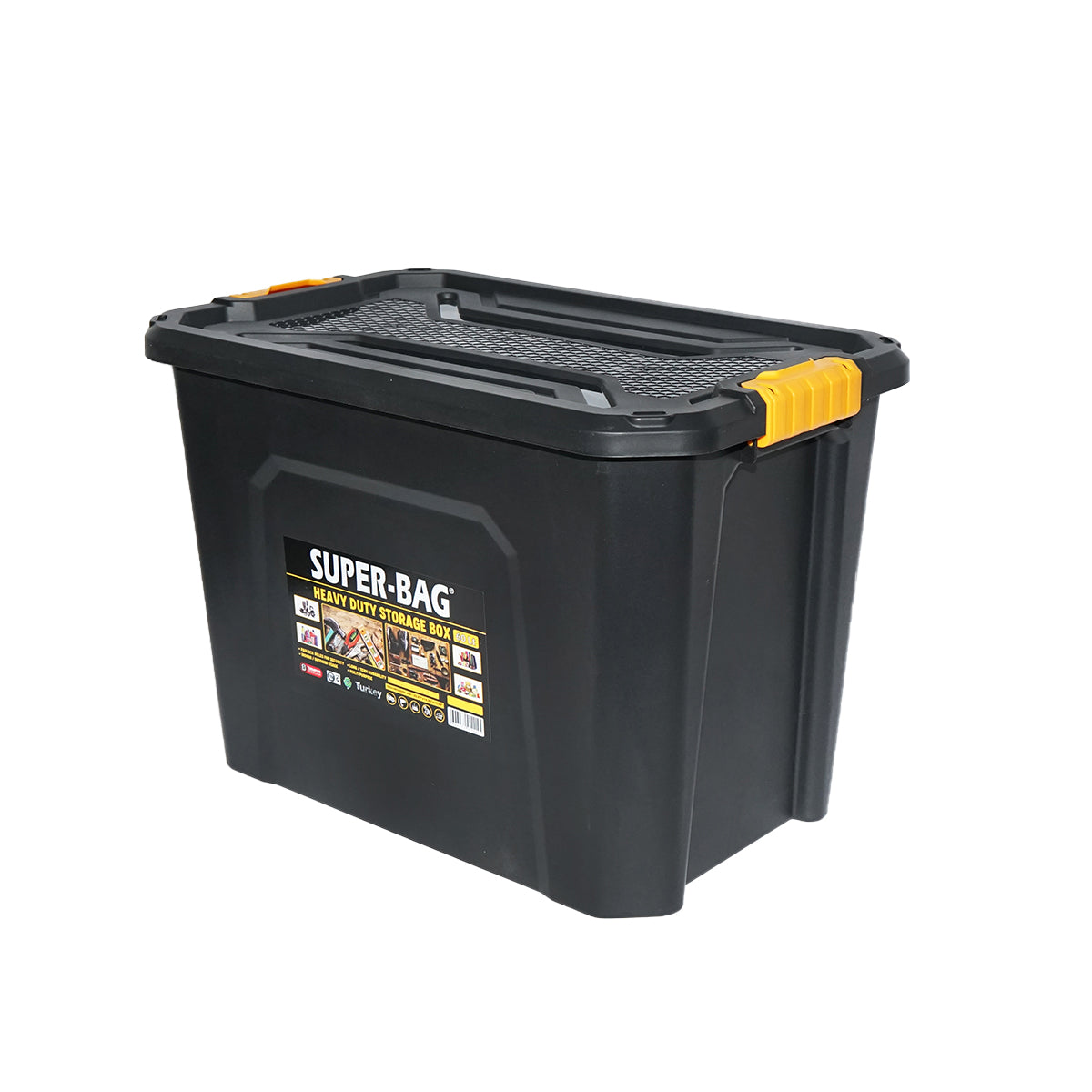 Storage box with lid for heavy loads 60L 580x380x405mm