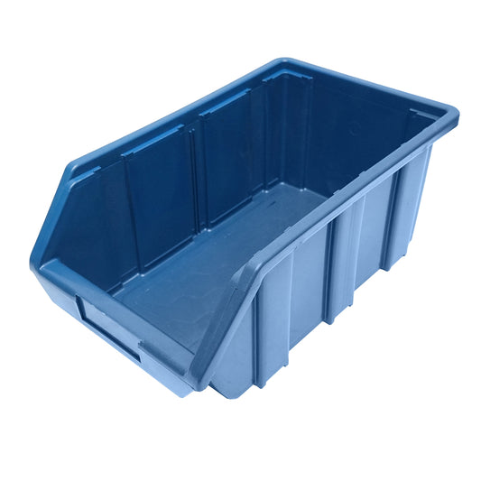 Blue plastic storage box 175x317x148mm