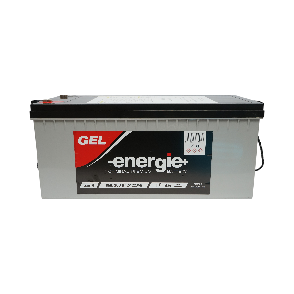 Gel battery 12V, 220Ah (deep cycle) photovoltaic solar system 20HR CML 200G class A 522x240x218mm