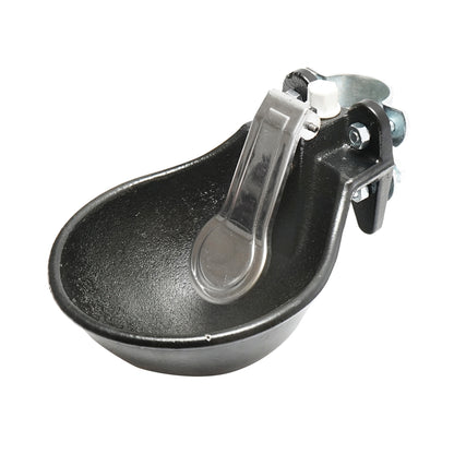 Cast iron waterer 1.5L with stainless steel tongue and mounting accessories for cows or horses