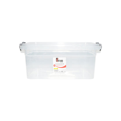 7.5L storage box with a plastic lid, transparent 220x340x140mm