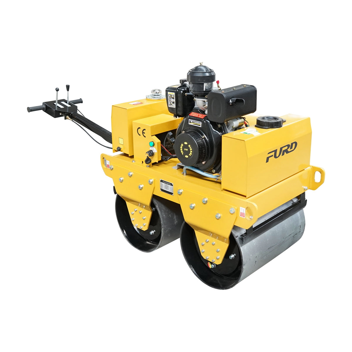 550kg compactor cylinder with 2x600mm drums and 6HP diesel engine, CF178, electric or manual start