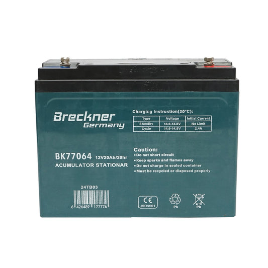 12V 20Ah 20HR Gel Solar System Battery 181x77x167 FC12-20 Breckner Germany