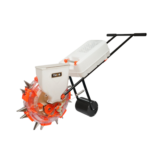 Manual sowing machine with 7 teeth, sowing depth 8cm, seed tank 4L, fertilization box 12L THOR