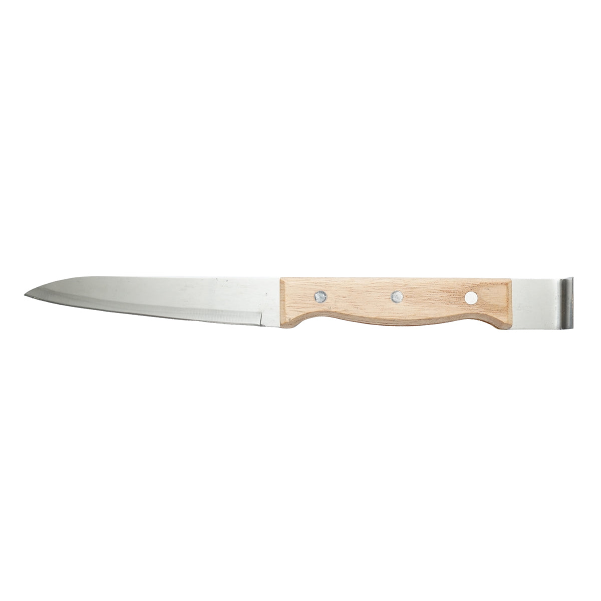 Stainless steel knife with wooden handle and chisel for peeling 300mm