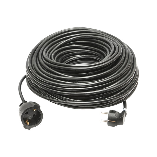 Garden extension cord 50m with Schuko plug and socket 3x1.5mm black 16A, 220V-250V Breckner Germany