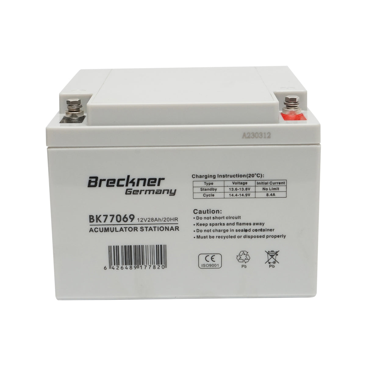 Solar gel battery 12V 28Ah 20HR 175x165x125mm FCD12-28 Breckner Germany