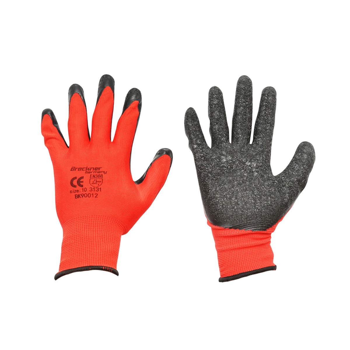 Synthetic rubber working gloves black-red size 10 Breckner Germany