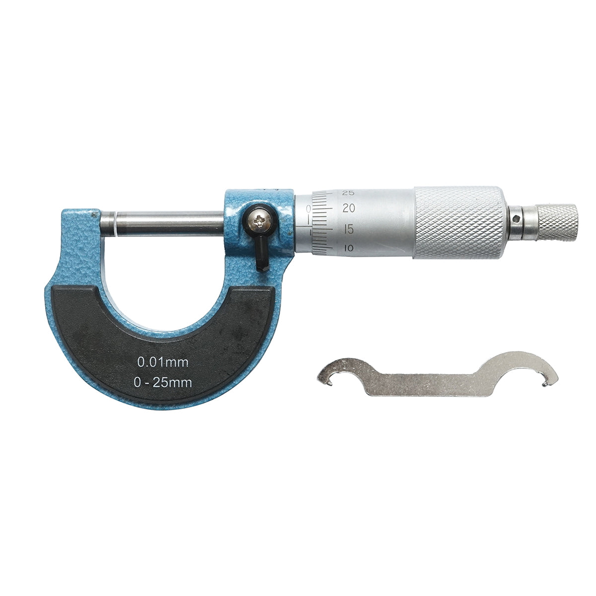 External mechanical micrometer with enamel frame, metric 0-25 mm
