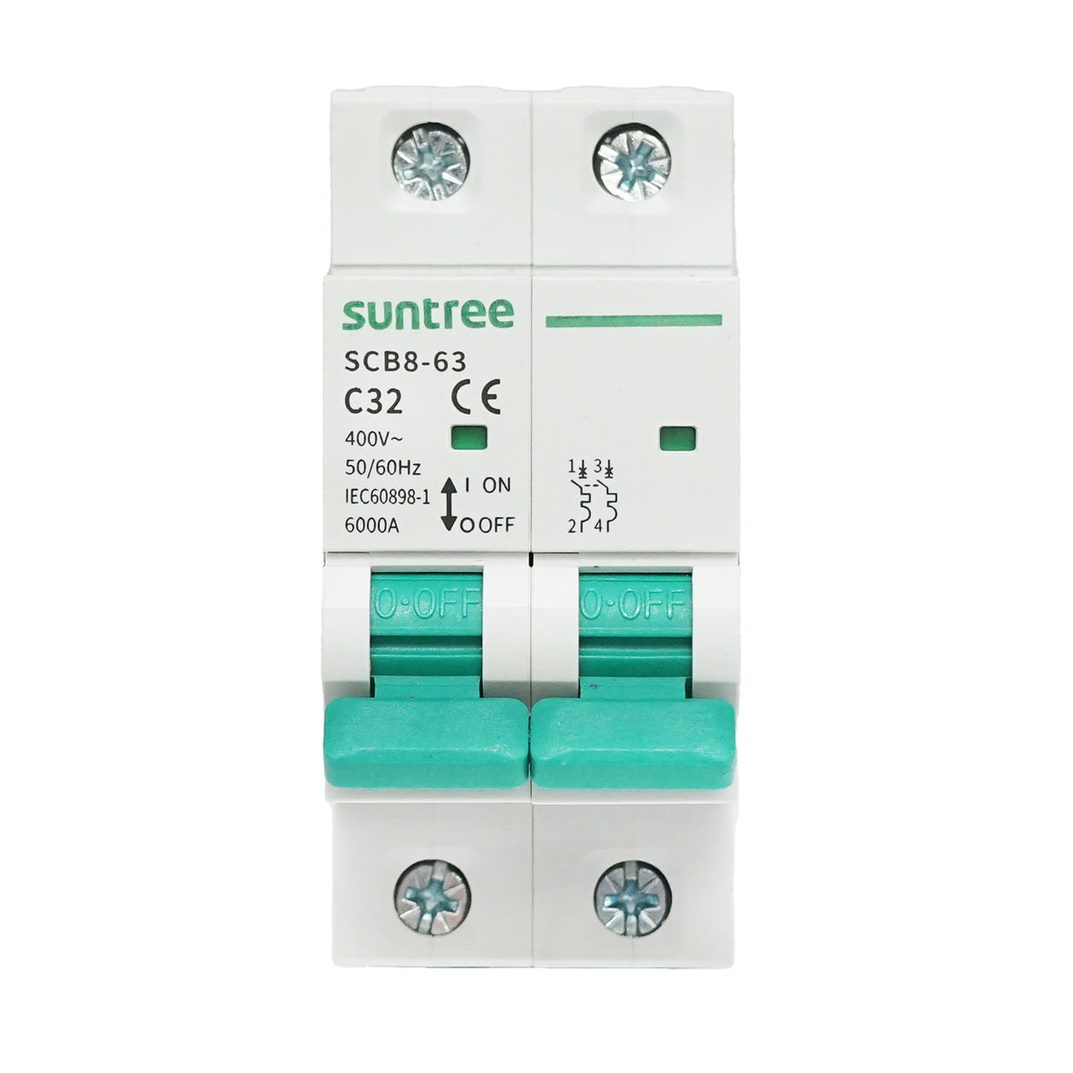 Automatic circuit breaker 2P-32A-400VAC, 6KA Suntree