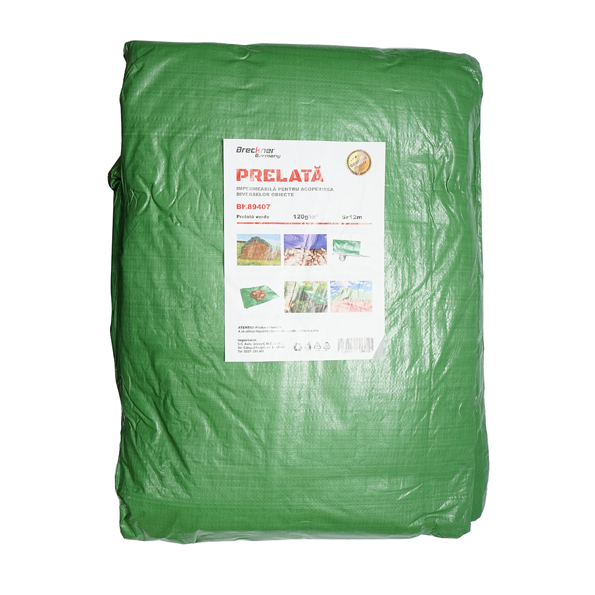 Green netting tarpaulin 120g/m2 6x12m Breckner Germany
