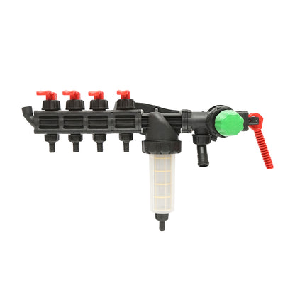 Distributor with 4 outlets and filter (Heavy Filter) for herbicide applicator.