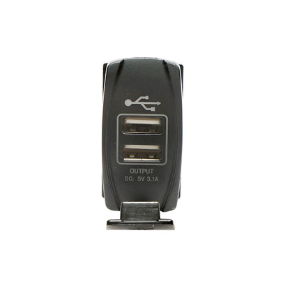 Universal charger 12/24V with two USB ports, output voltage 5V/3.1A DC (for panel mount; grille, etc.) fast charging