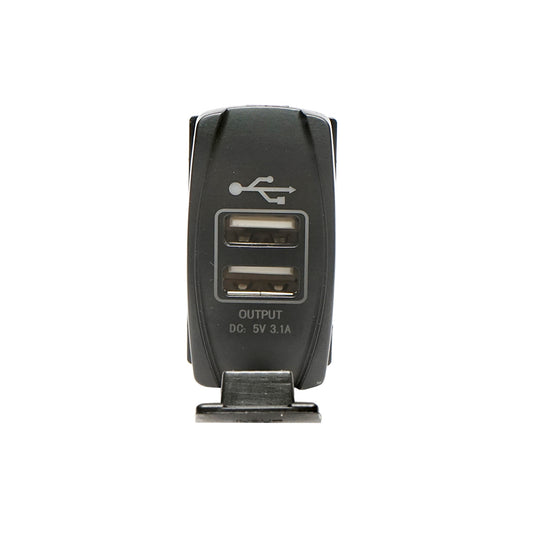 Universal charger 12/24V with two USB ports, output voltage 5V/3.1A DC (for panel mount; grille, etc.) fast charging