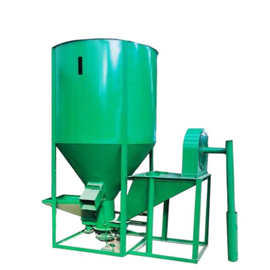 Vertical feed mixer 380V. max. 1T/H with mill and suction system