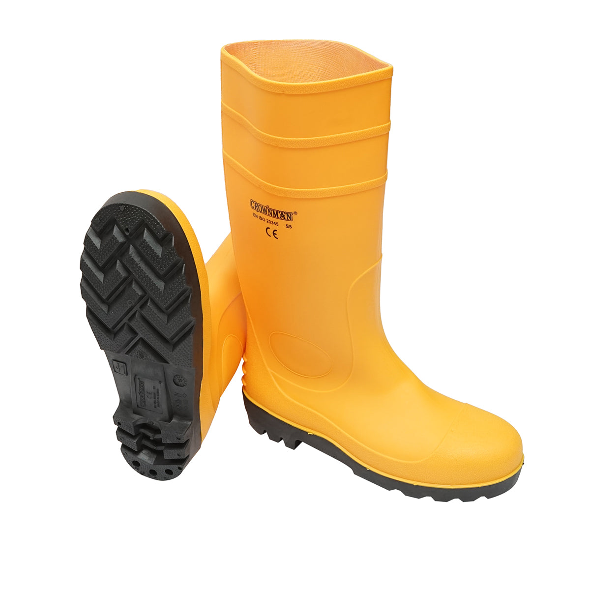 Rubber work boots, yellow, size 45 Crownman