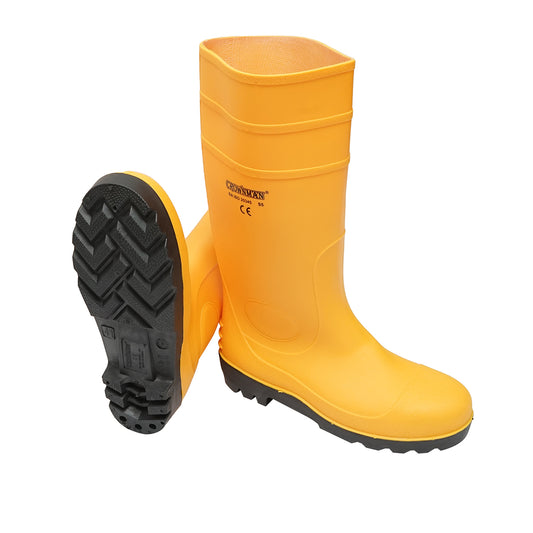 Rubber work boots, yellow, size 45 Crownman