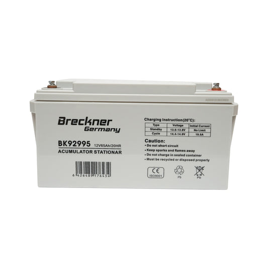 Solar photovoltaic system battery 12V 65Ah 20HR 365x179x210mm SL12-65 Breckner Germany
