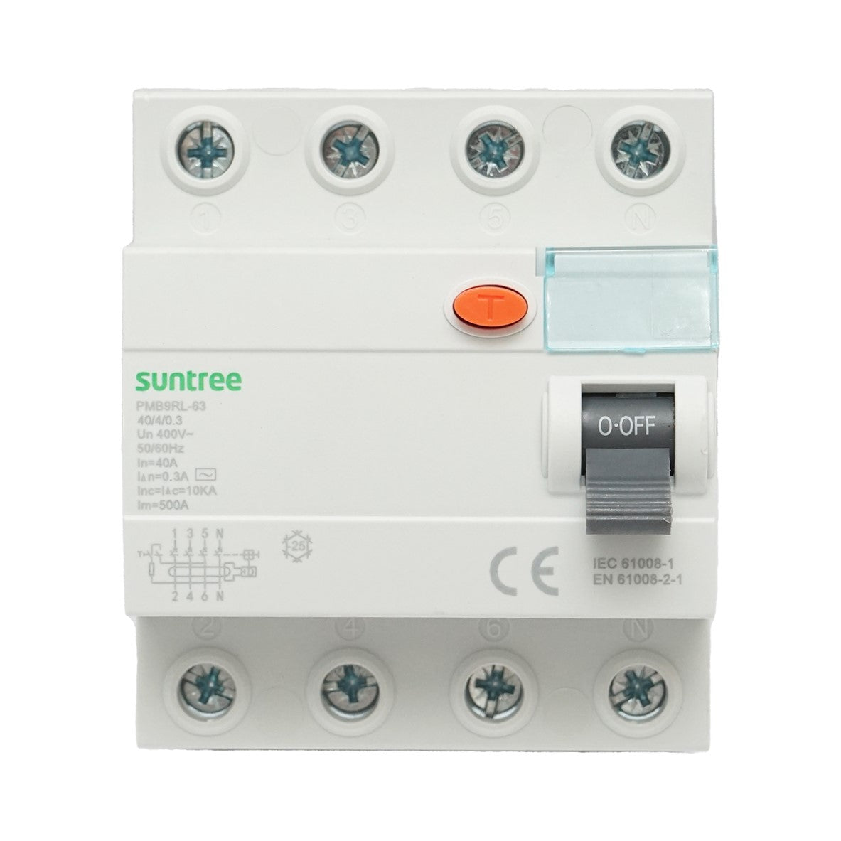 Automatic differential switch 4P 40A 30mA 6kA, type AC Suntree