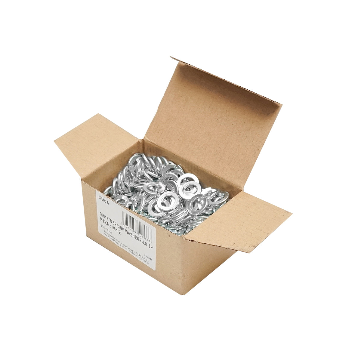 Set of DIN 127 B-4.8 M12 grooved washers 250 pcs.