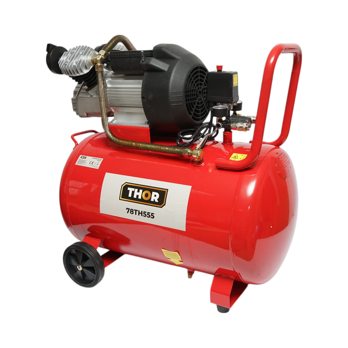 Air compressor volume 100L, motor 2 cylinders in V 2.2KW/2HP, maximum pressure 8 bar, suction air volume 370L THOR
