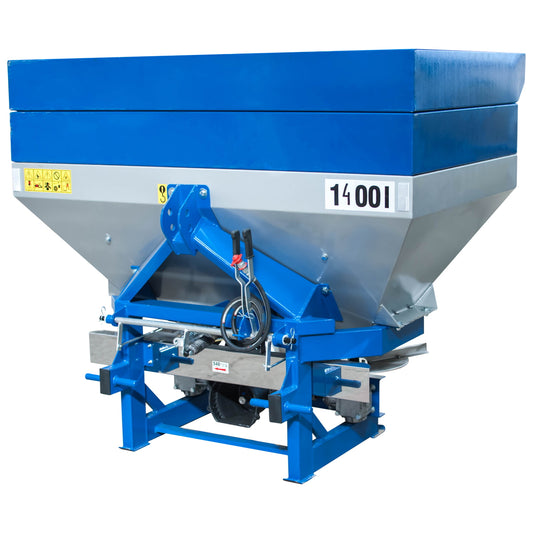 Fertilizer distributor with 2 discs, hopper capacity 1400L
