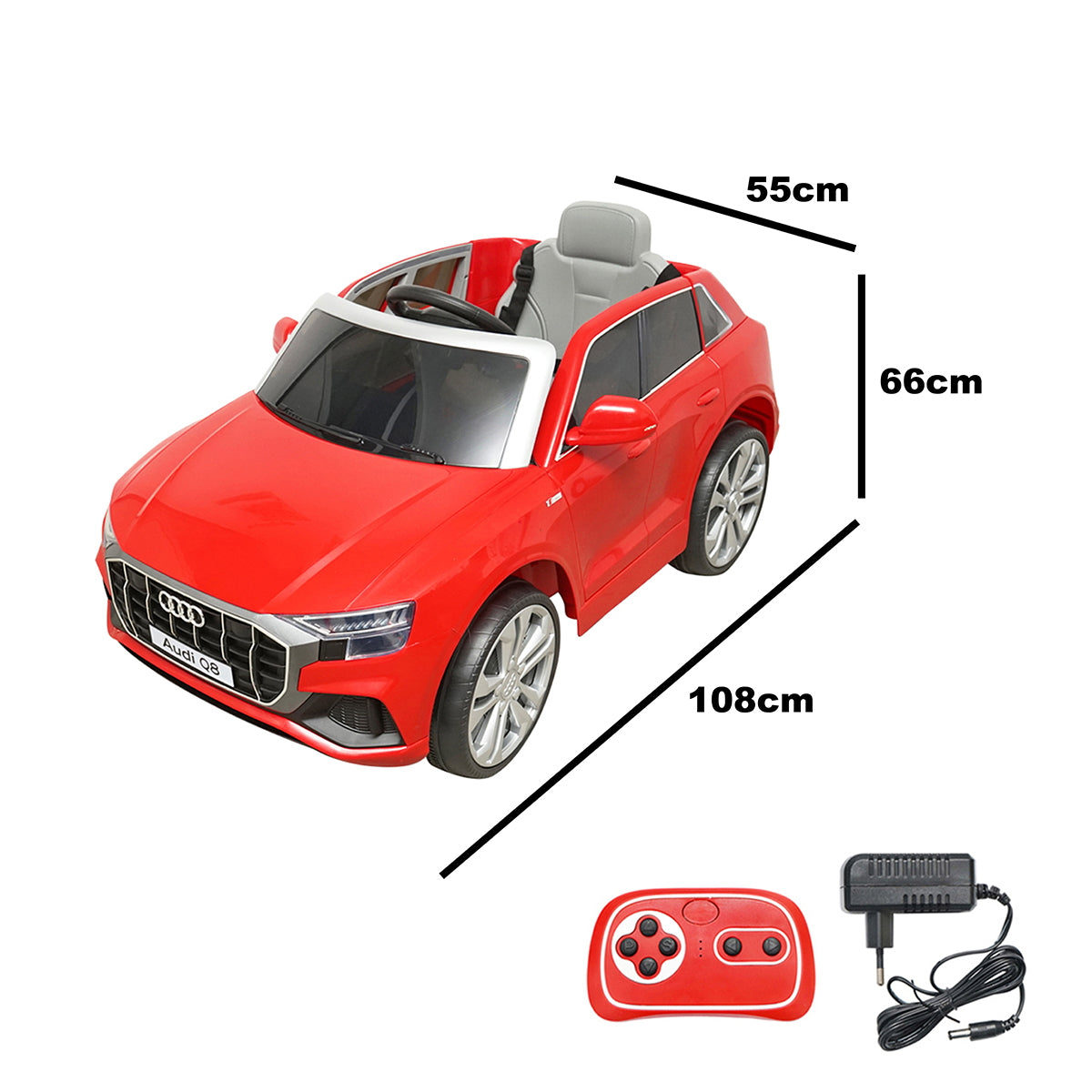 Electric car with 6V/7Ah battery and remote control for kids JJ2066 Audi Q8 red
