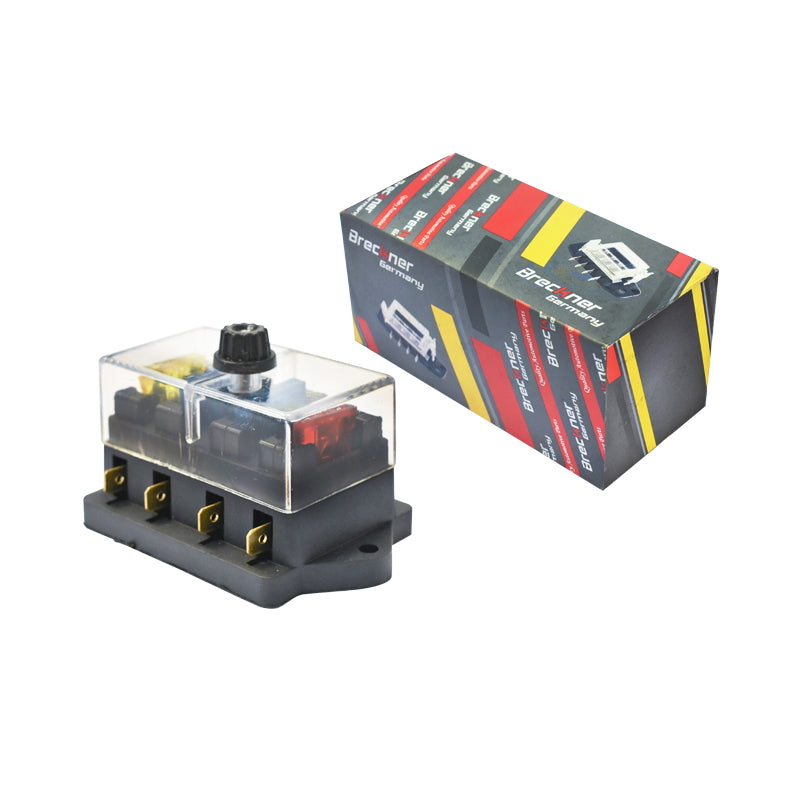 Flat fuse box with 4 poles U-445