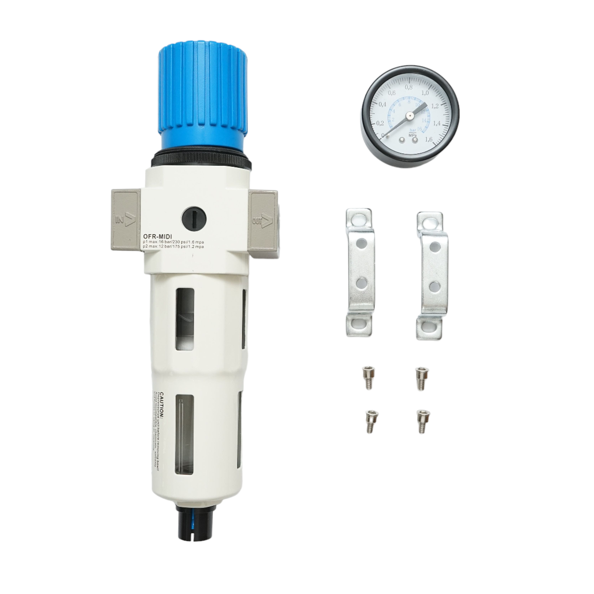 Air filter with pressure regulator max. 1.6 MPa, connection 1/2