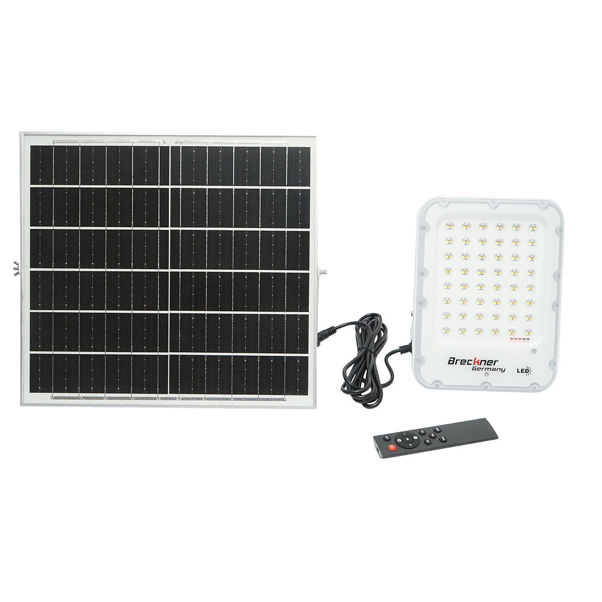25W Monocrystalline solar panel LED lamp with motion sensor and remote control Breckner Germany