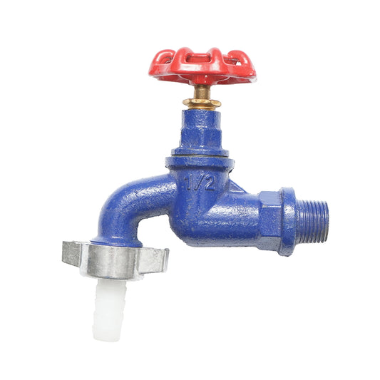 Double service water tap with 1/2 valve