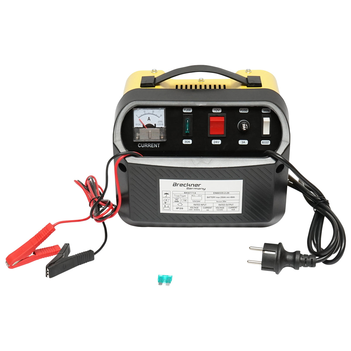 Car battery charger and rectifier 12/24V 20A 230V/566W for batteries 40-250Ah Breckner Germany