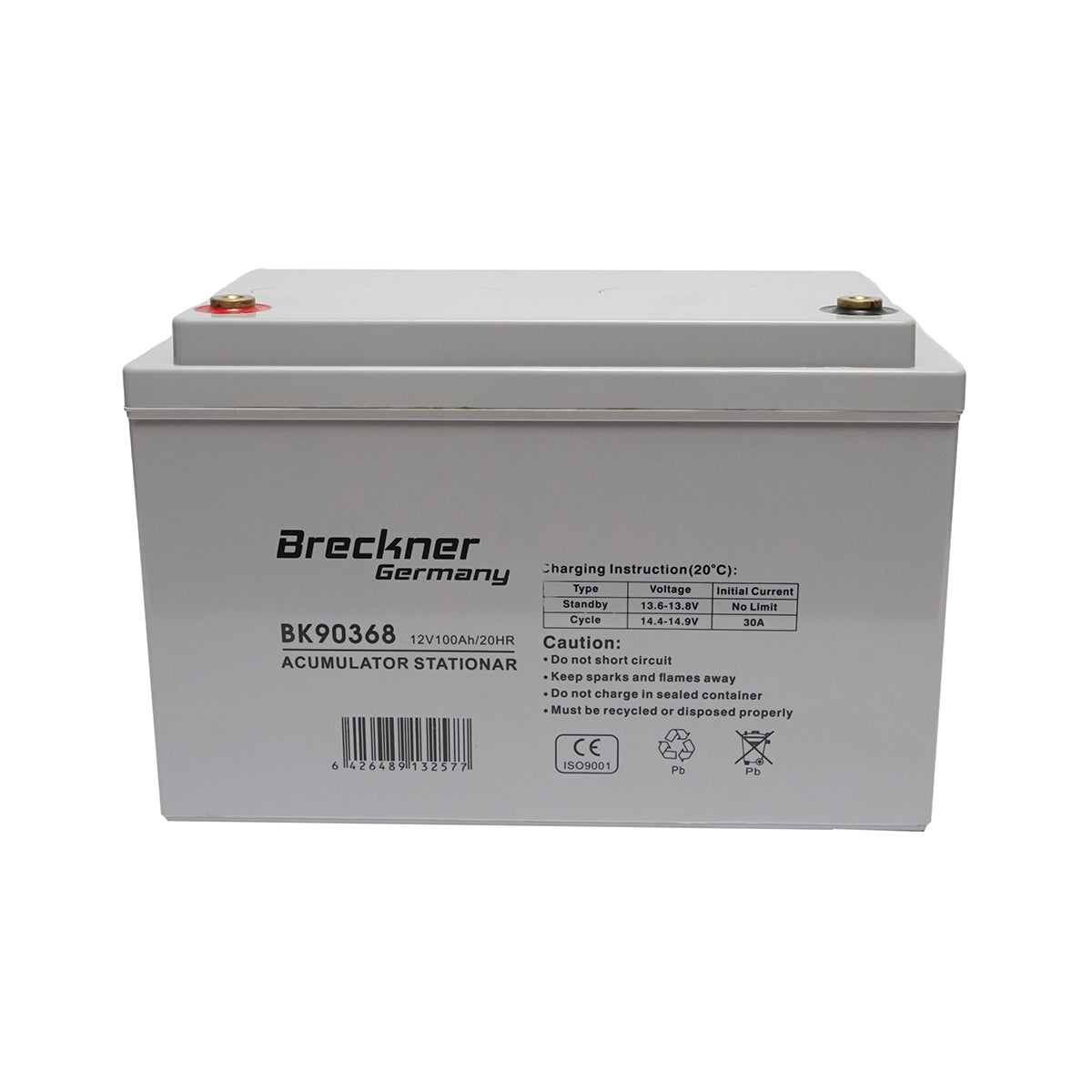 Solar system gel battery 12V 100Ah 20HR, 345x182x255mm Breckner Germany
