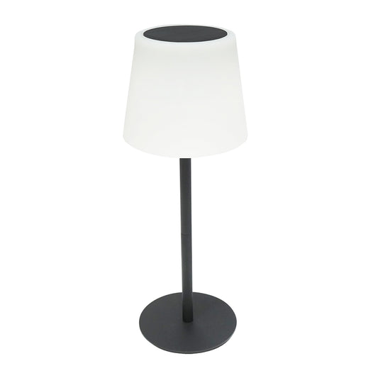 2W LED solar table lamp, 0.7W solar panel, 3.7V 1200mAh battery, USB 5V 1A, black Breckner Germany