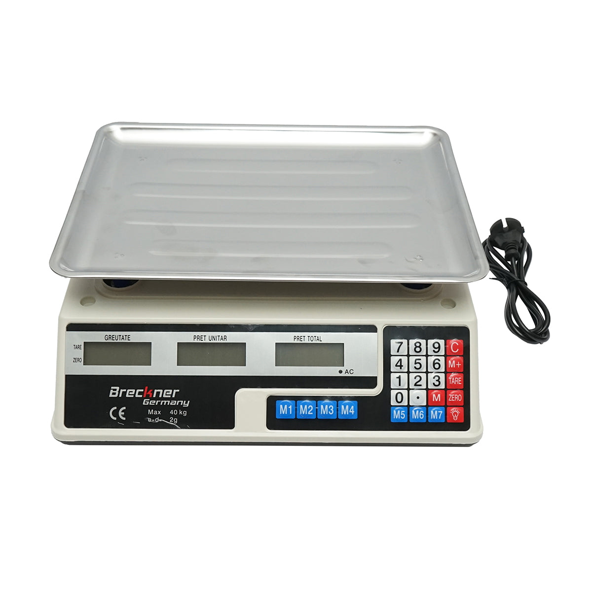 Electronic scale with LCD screen, capacity 40 Kg with 4V battery Breckner Germany