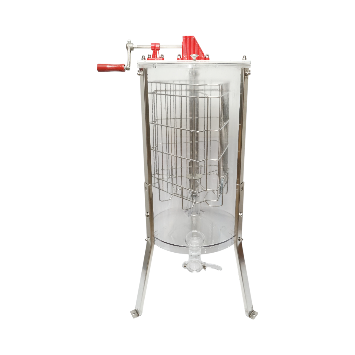 Manual honey extractor, transparent honey centrifuge with 3 frames