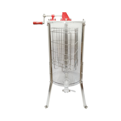 Manual honey extractor, transparent honey centrifuge with 3 frames