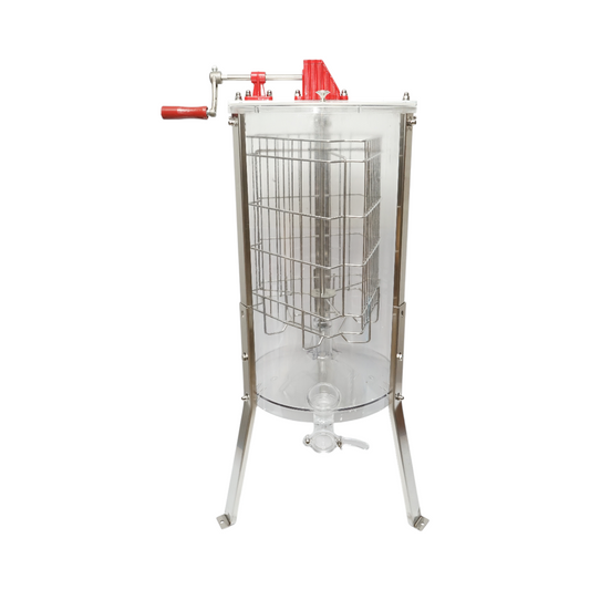 Manual honey extractor, transparent honey centrifuge with 3 frames