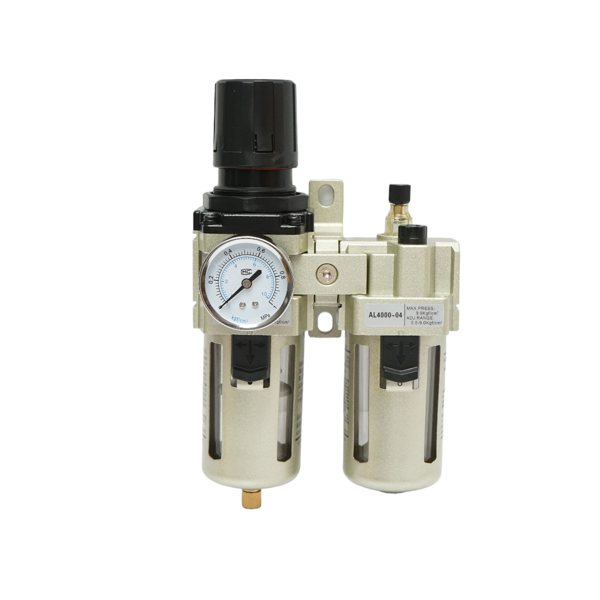 Air filter and lubricator with a maximum pressure regulator of 1 MPa, 1/2 connection
