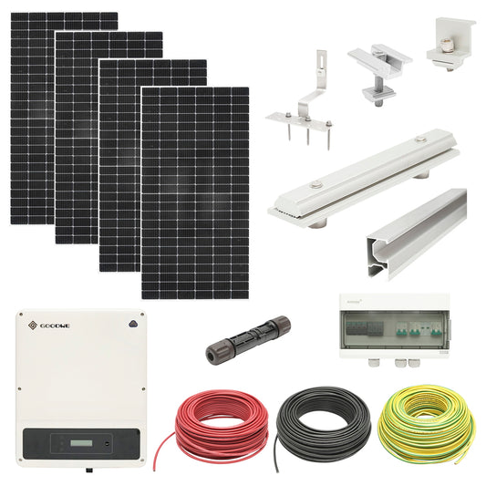 3KW single-phase photovoltaic solar system, ON-GRID prosumer with 8 LONGI 450W photovoltaic panels mounted on a tile roof.