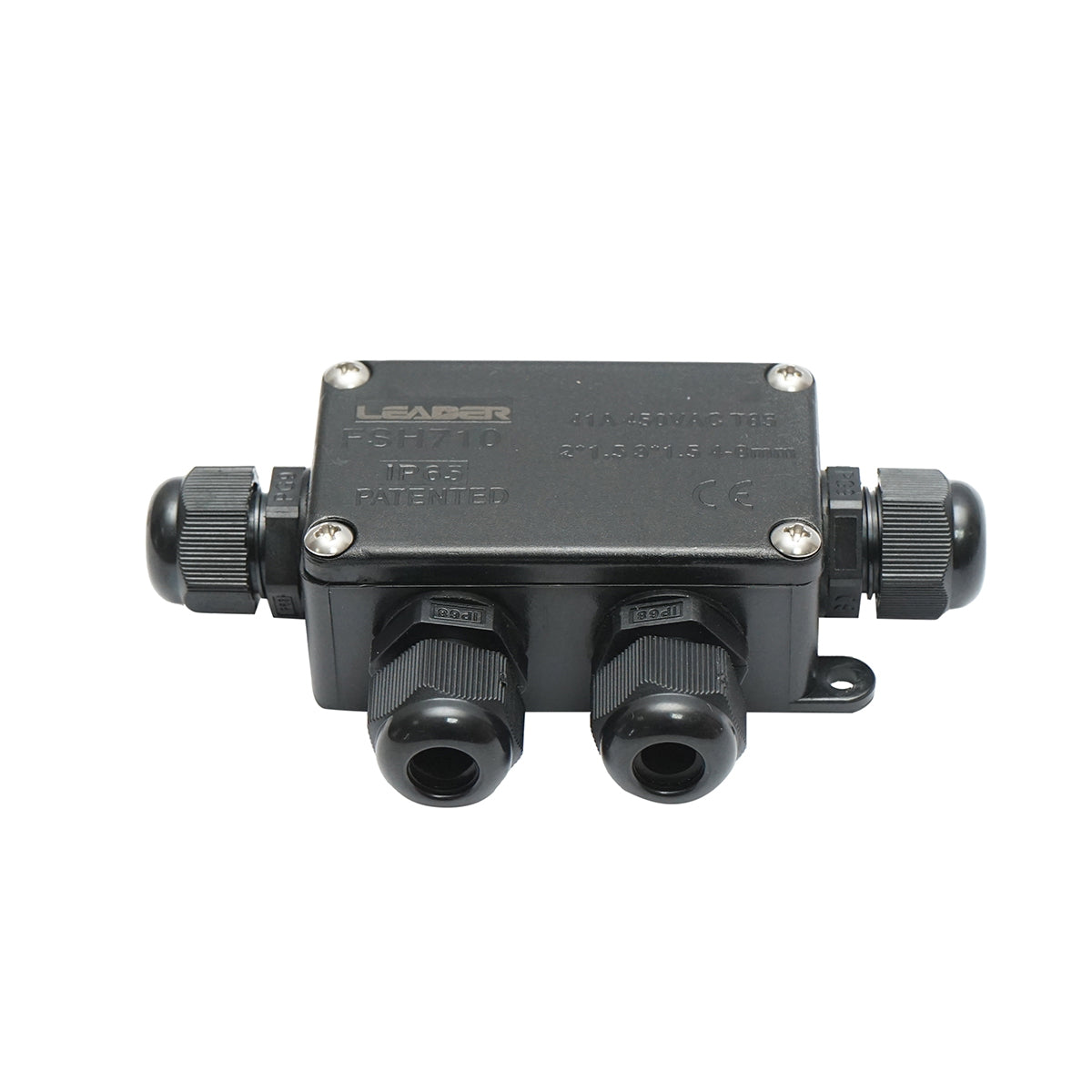 Sealed junction box with presets 41A 450V AC, 4 ways 4-8mm IP65 Leader